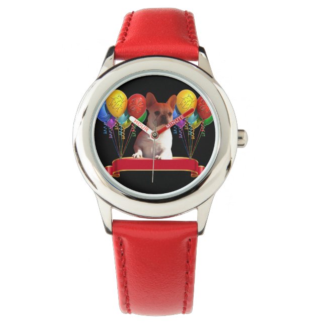 French Bulldog Balloon French Bulldog Watch (Front)