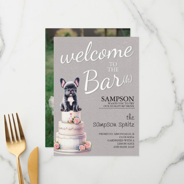 French Bulldog Bar Menu (Front/Back In Situ)