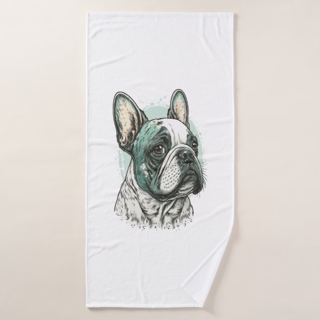 French bulldog bath towel (Bath Towel)