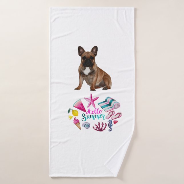 French Bulldog beach towel (Bath Towel)