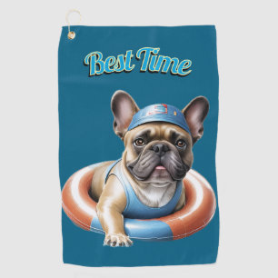 French Bulldog Best Time französische Bulldogge T Golf Towel