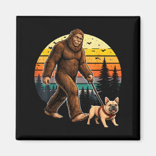 French Bulldog Bigfoot Forest Camping Walk Magnet