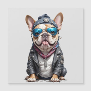 French Bulldog Biker Rebel in Leather Jacket Cool