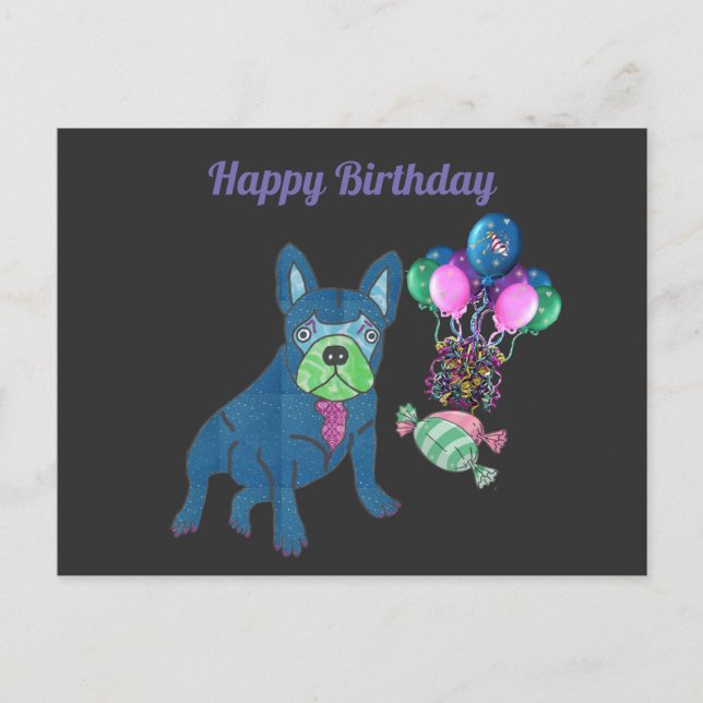 French Bulldog Birthday Card (Front)