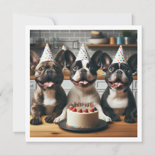 French bulldog birthday card, French bulldog Invitation