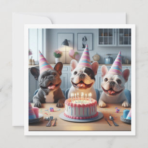 French bulldog birthday card, French bulldog Invitation