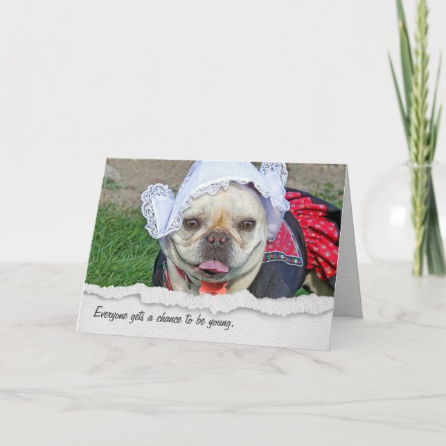 French Bulldog Birthday Humour Card (Front)