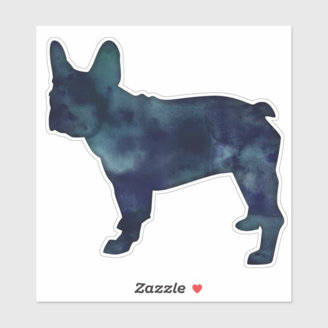 French Bulldog Black Watercolor Silhouette (Sheet)