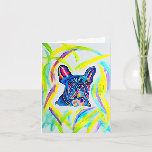 French Bulldog  blank greeting card (Front)