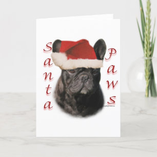 French Bulldog (blk) Santa Paws Holiday Card