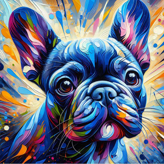 French Bulldog Blue Acrylic Print | Colourful Jigsaw Puzzle (Creator Uploaded)