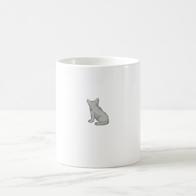 French Bulldog Blue French Bulldog  White Pixel Coffee Mug (Center)