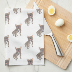 French Bulldog (Blue Grey Silver Chocolate Lilac) Tea Towel