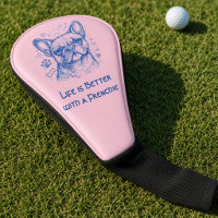 French Bulldog blue lineart doodle frenchie pink