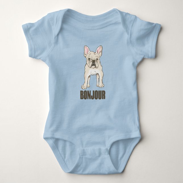 French Bulldog Bonjour Baby Bodysuit (Front)