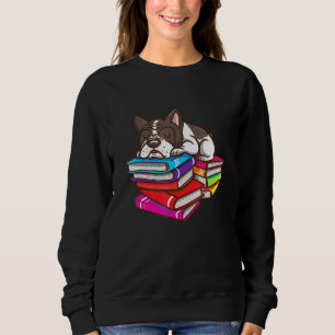 French Bulldog Book Reading Bookworm Teachers Sweatshirt
