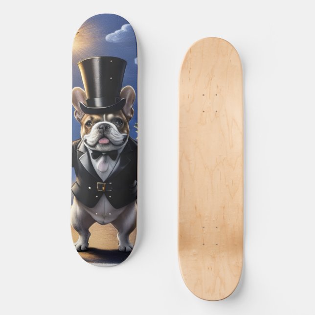 French Bulldog Bouquet Skateboard (Front)