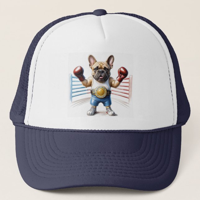 French Bulldog Boxing French Bulldog Trucker Hat (Front)