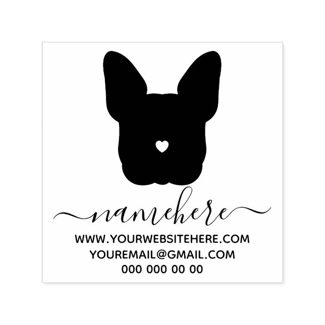French Bulldog Brand Logo Self-inking Stamp (Design)