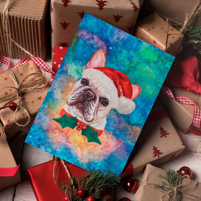 French Bulldog Breed Dog Christmas Holiday Postcard (Creator Uploaded)