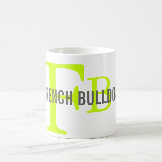 French Bulldog Breed Monogram Design Coffee Mug (Center)
