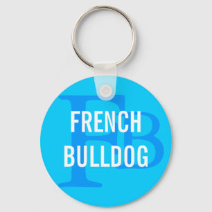 French Bulldog Breed Monogram Design Key Ring