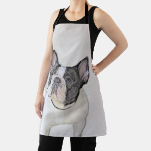 French Bulldog (Brindle Pied) Painting - Dog Art Apron