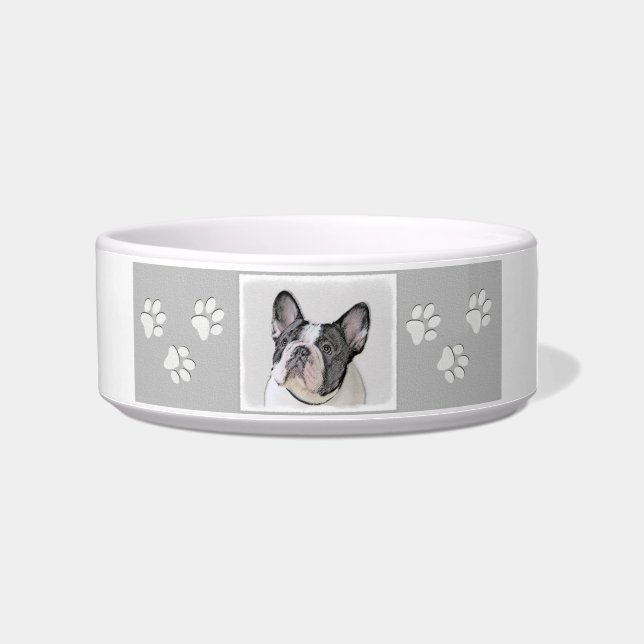 French Bulldog (Brindle Pied) Painting - Dog Art Bowl (Right)