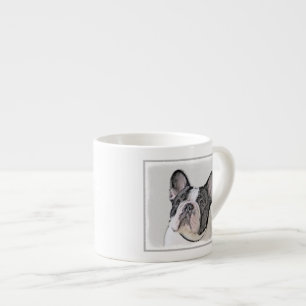 French Bulldog (Brindle Pied) Painting - Dog Art Espresso Cup