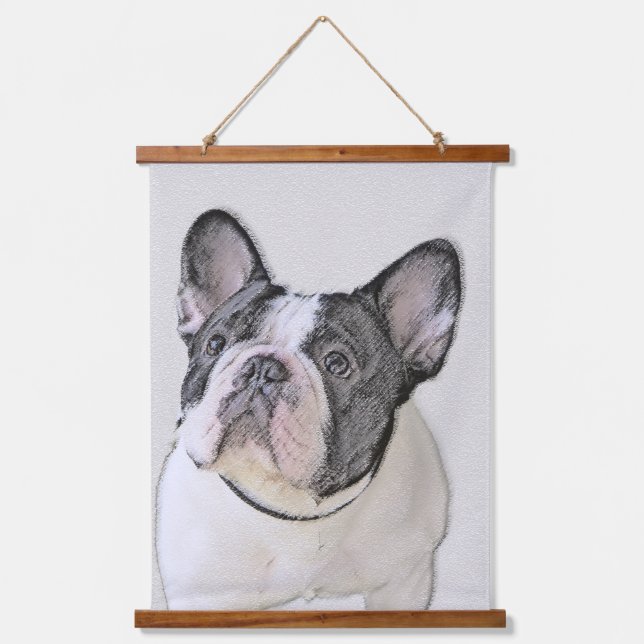 French Bulldog (Brindle Pied) Painting - Dog Art Hanging Tapestry (Front)