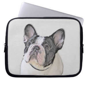 French Bulldog (Brindle Pied) Painting - Dog Art Laptop Sleeve