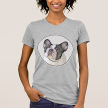 French Bulldog (Brindle Pied) Painting - Dog Art