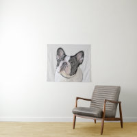 French Bulldog (Brindle Pied) Painting - Dog Art