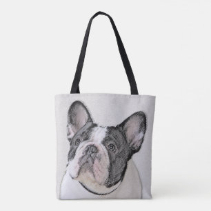 French Bulldog (Brindle Pied) Painting - Dog Art Tote Bag