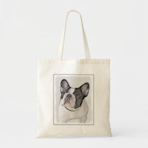 French Bulldog (Brindle Pied) Painting - Dog Art Tote Bag