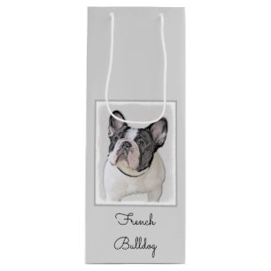 French Bulldog (Brindle Pied) Painting - Dog Art Wine Gift Bag