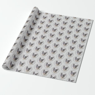 French Bulldog (Brindle Pied) Painting - Dog Art Wrapping Paper