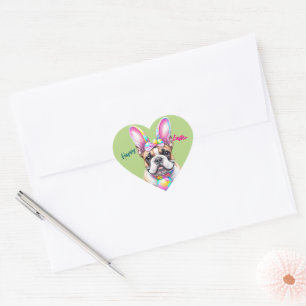 French Bulldog Bunny Easter Bulldogge Heart Sticker