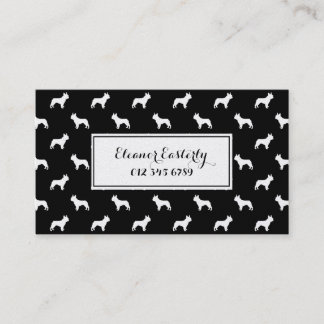 french Bulldog business card - black and gold