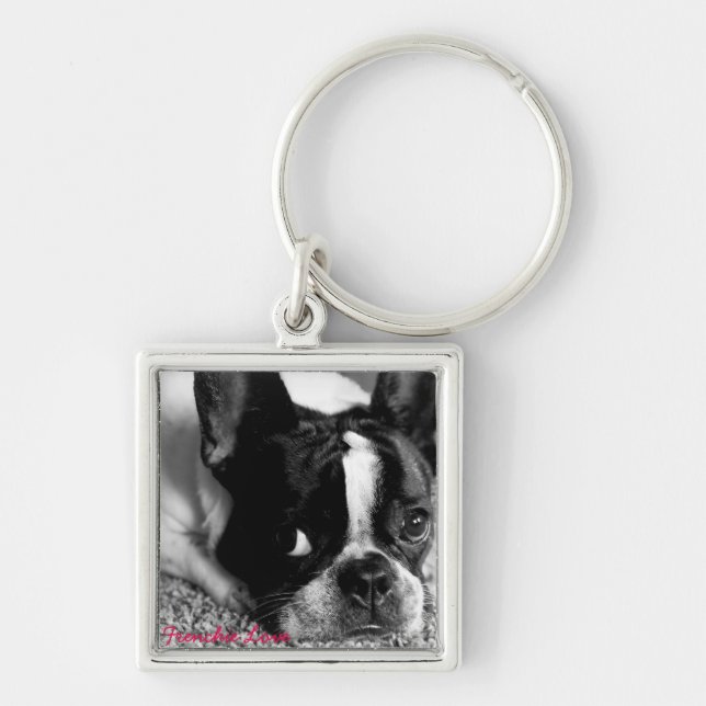French Bulldog Button Keychain (Front)