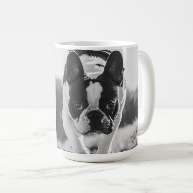 French Bulldog BW Coffee Mug (Front Right)