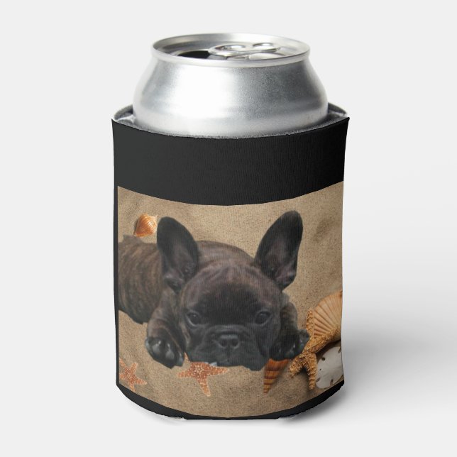 French Bulldog by the Sea Can Cooler (Can Front)