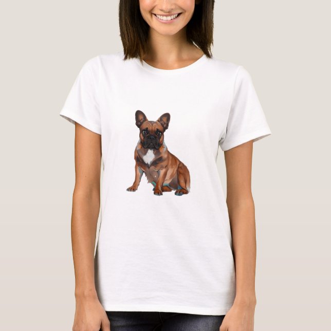 French Bulldog Cartoon French Bulldog T-Shirt (Front)