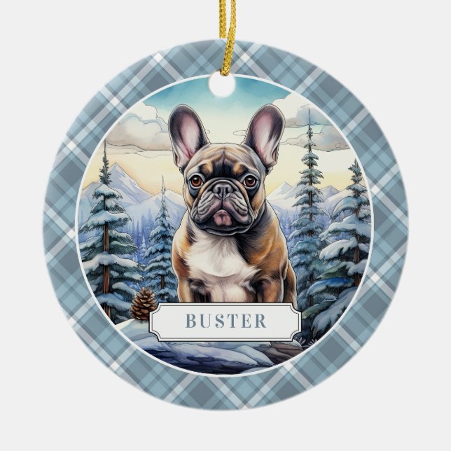 French Bulldog Ceramic Circle Ornament (Front)
