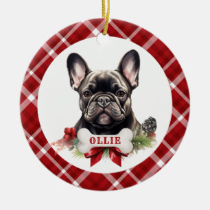 French Bulldog Ceramic Circle Ornament