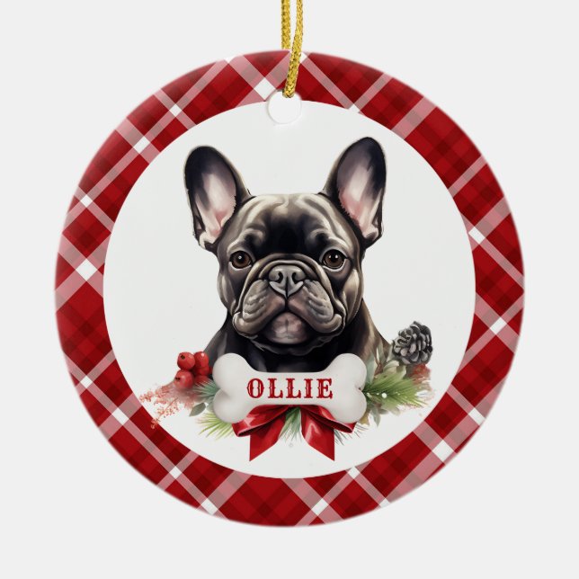 French Bulldog Ceramic Circle Ornament (Front)