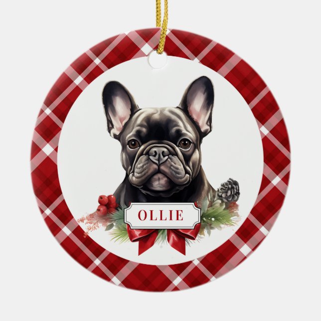 French Bulldog Ceramic Circle Ornament (Front)
