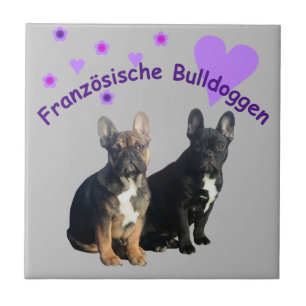 French bulldog ceramic tile