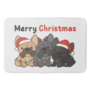 French Bulldog Christmas Animals Cute Dogs Bath Ma Mat