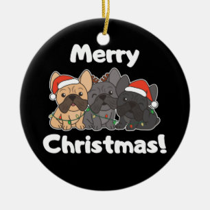 French Bulldog Christmas Animals Cute Dogs Ceramic Ornament